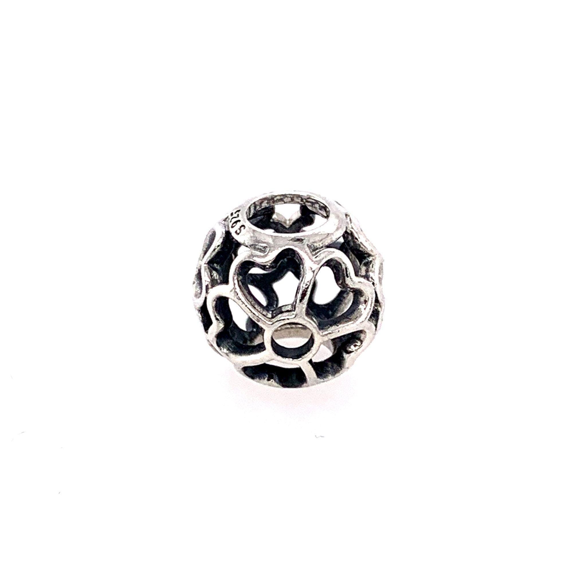 Pandora Flower Heart-Shaped Charm