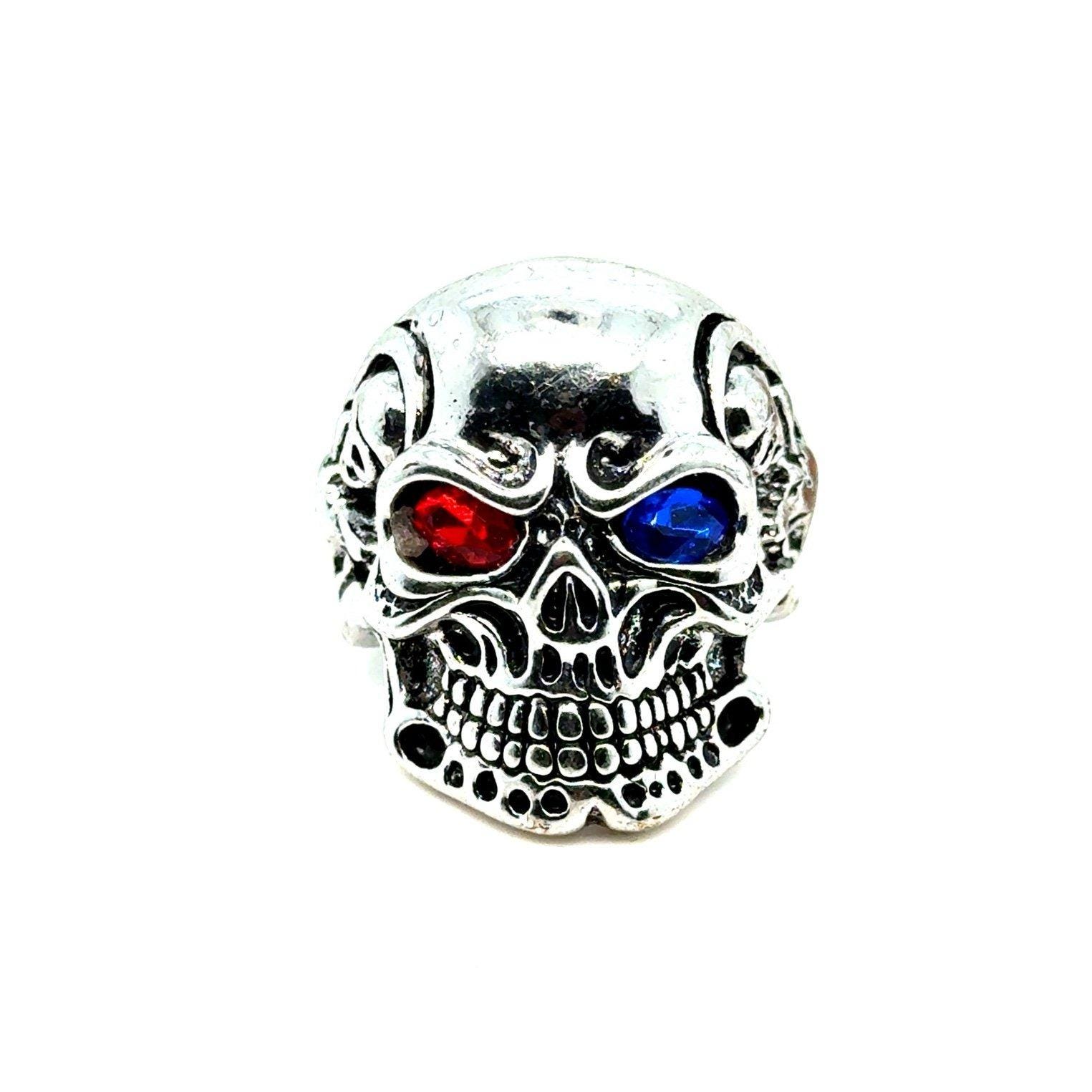 Red & Blue Eye Skull Ring