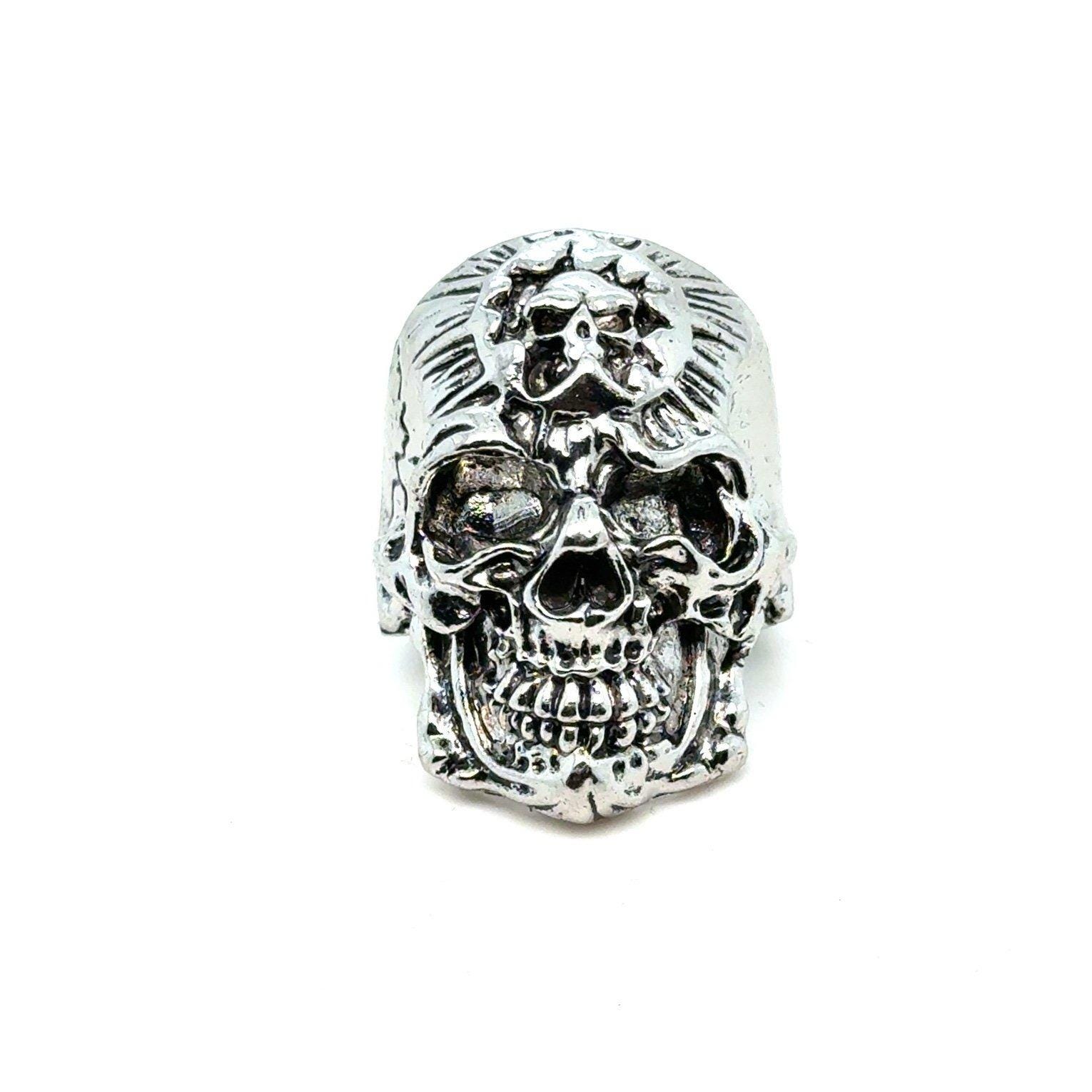 Men's Silver Punk Skull Ring