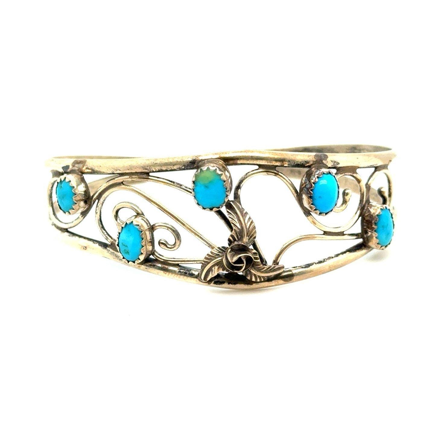 Petite Sterling Silver Turquoise Cuff Bracelet