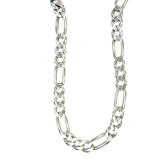 Sterling Silver 925 Figaro Chain Necklace - Polished Silver Link