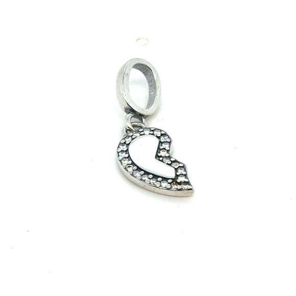 Pandora Silver Heart Split Friends To The End Charm
