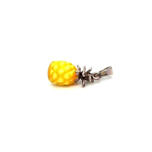 Silver 925 Yellow Pineapple Charm Pendant