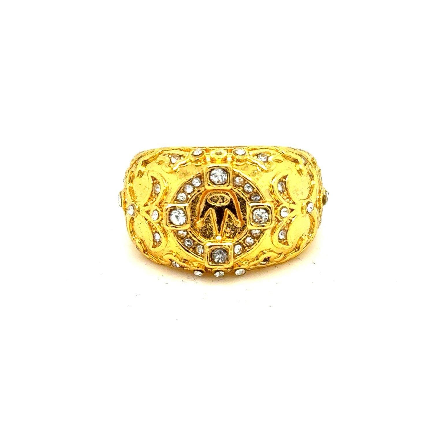 Gold Plated Rhinestones Crown Ring