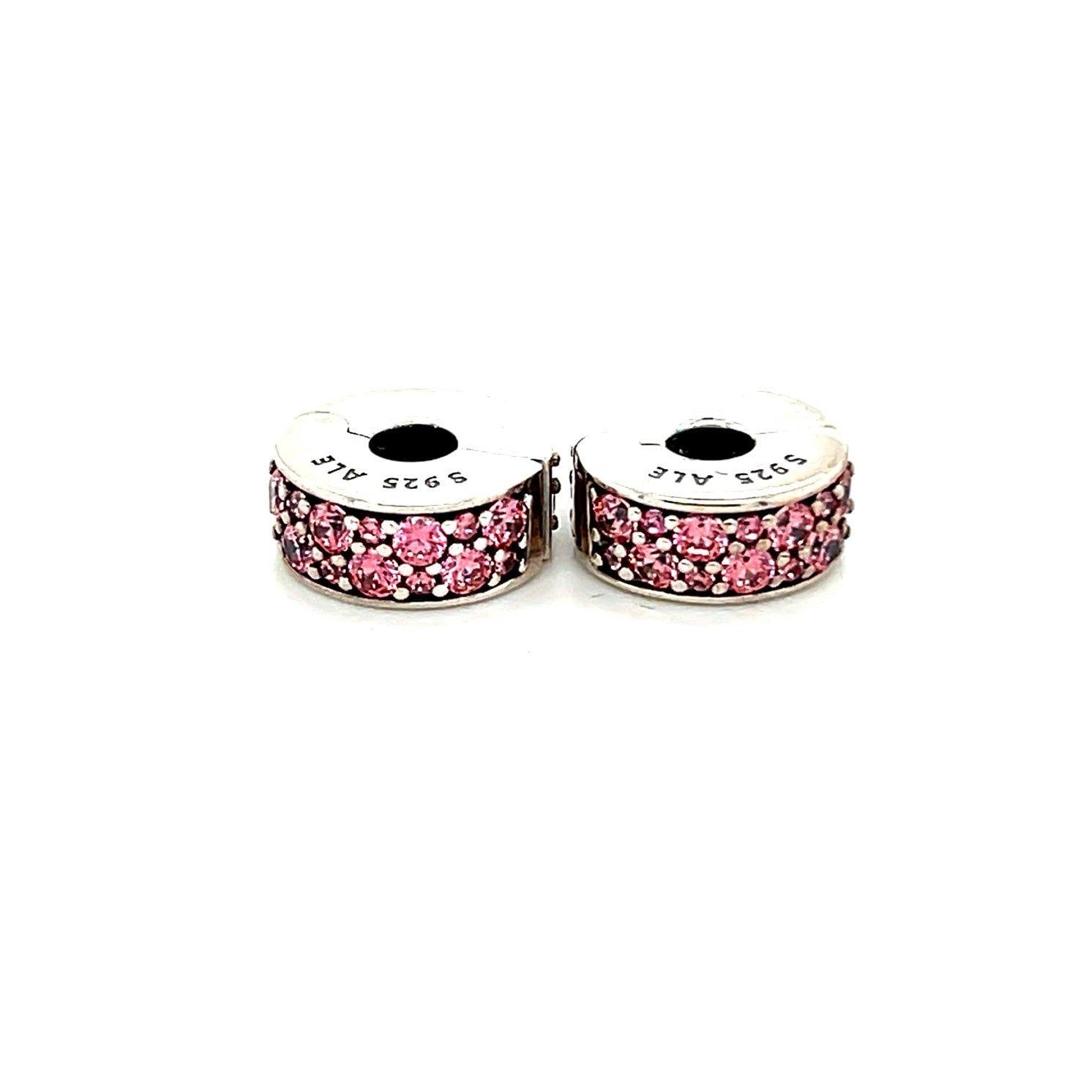 2 Pandora Shining Elegance Pave Pink Cz Clip (Only 1 Left)