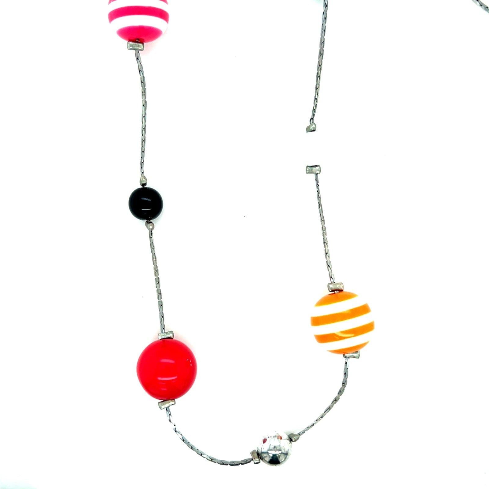 Long Multicolor Ball Necklace