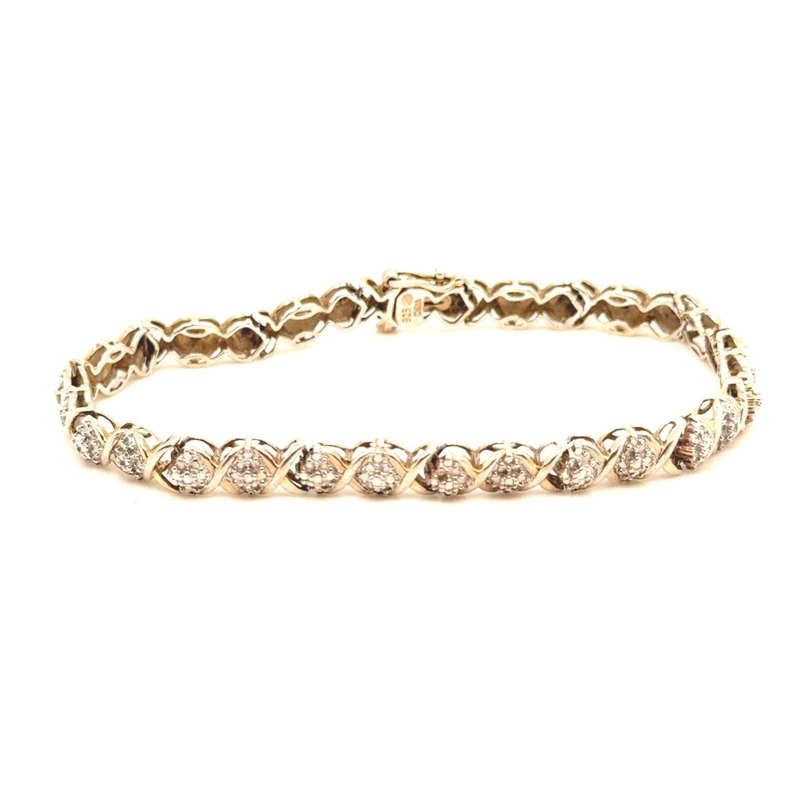Silver 925 Diamond Accent Bracelet