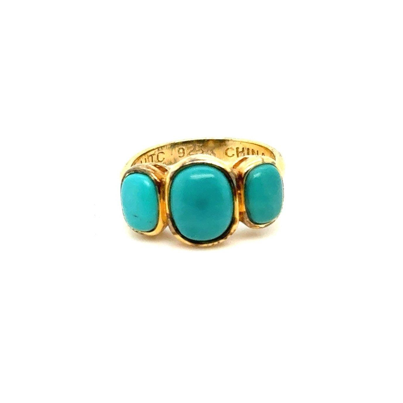 Gold Vermeil 925 Turquoise Ring