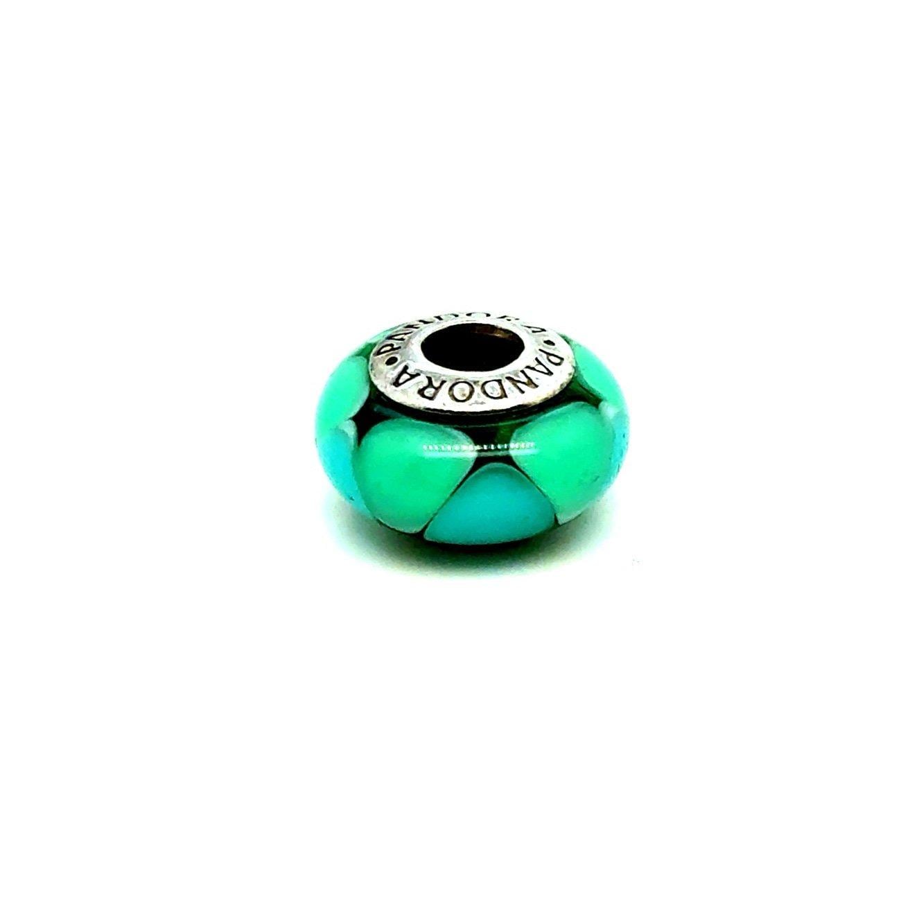 Pandora Murano Green Triangles Charm