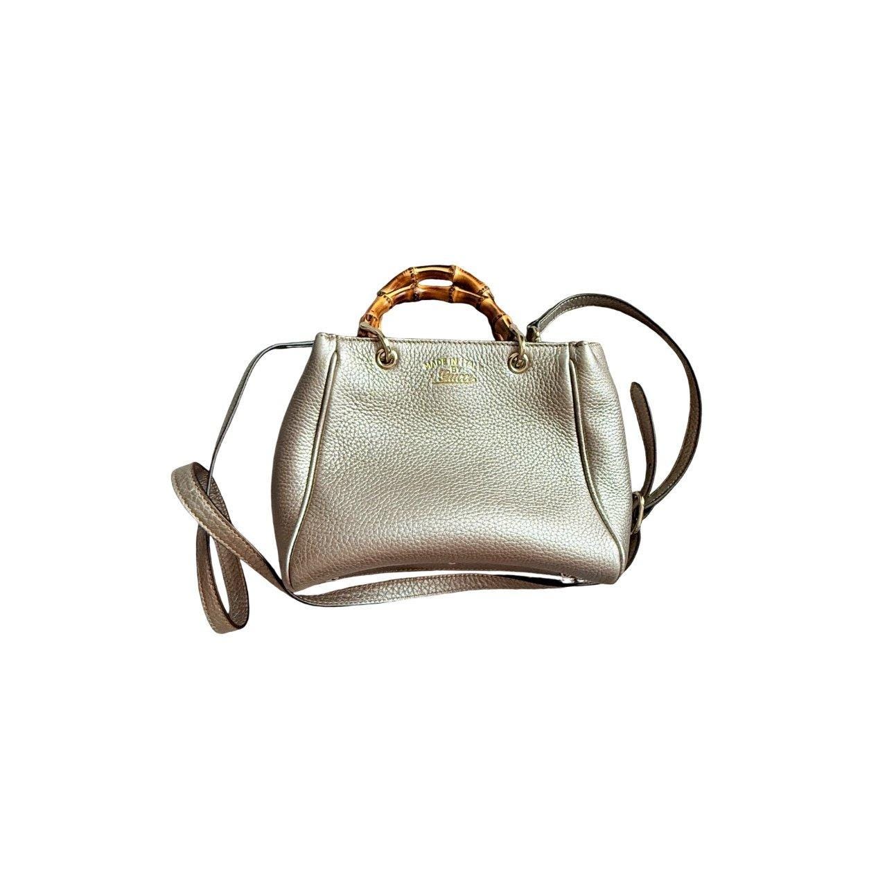 Gucci Metallic Bamboo-Handle Crossbody Bag
