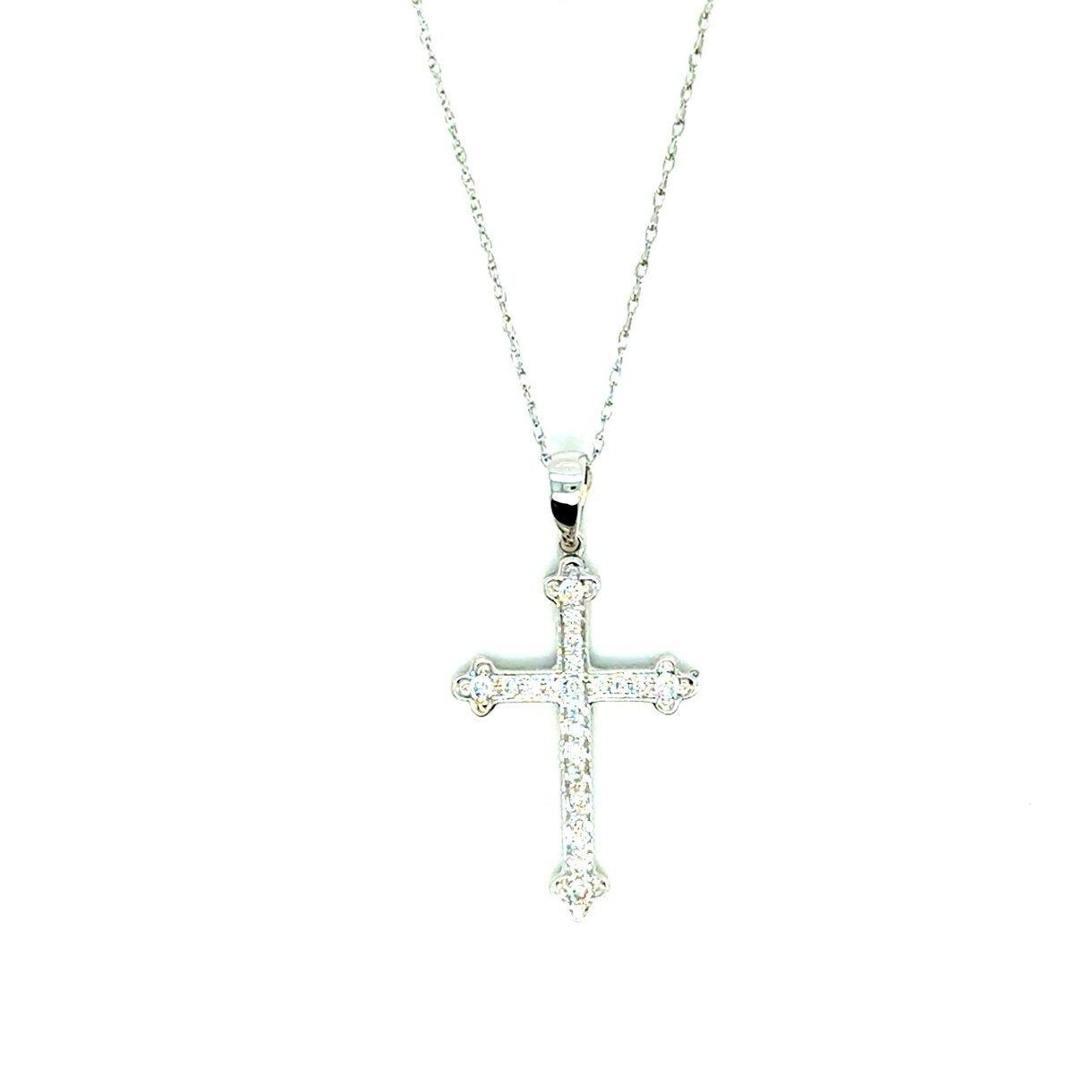 Stunning 14K Gold Diamond Cross Necklace