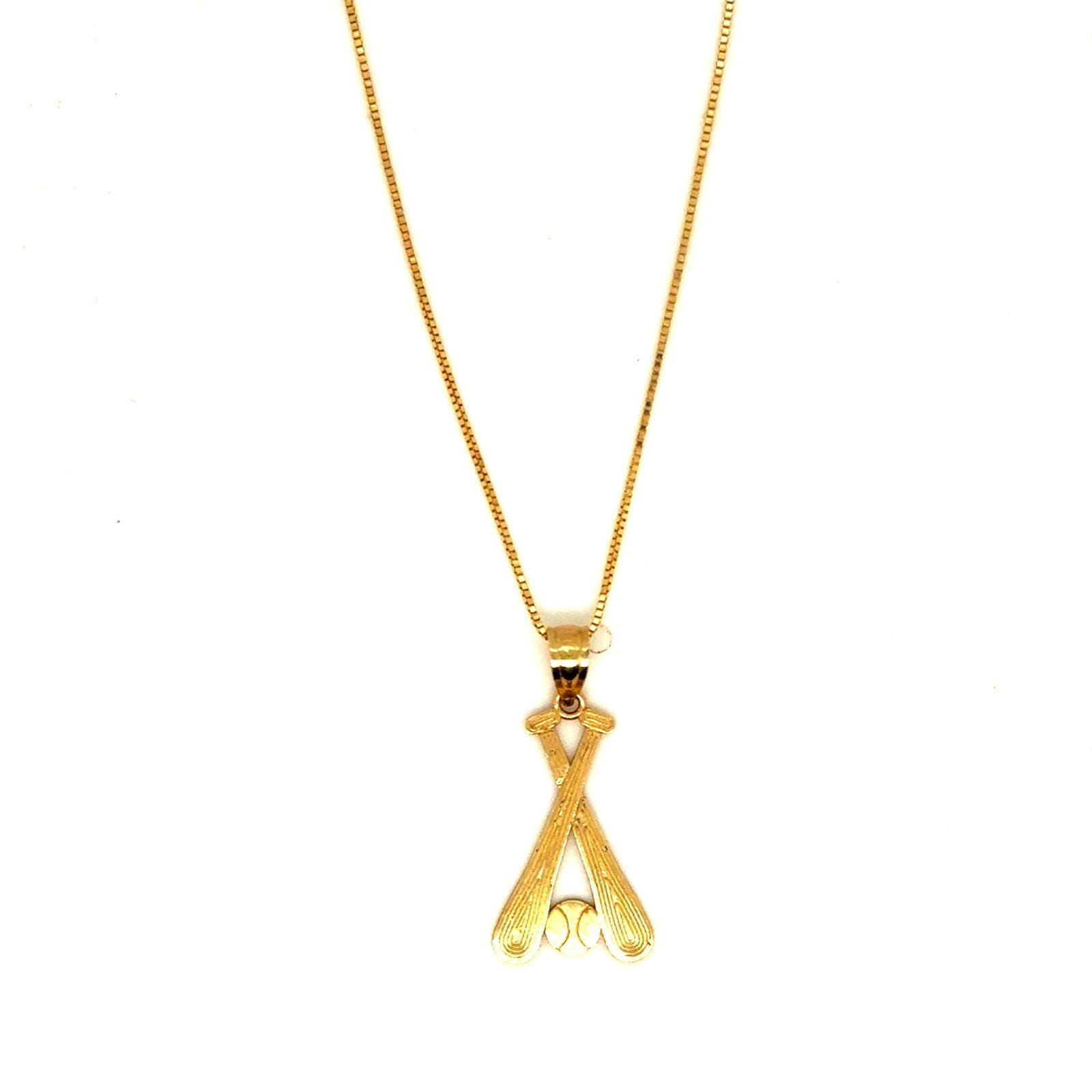14K/10K Gold Baseball Necklace