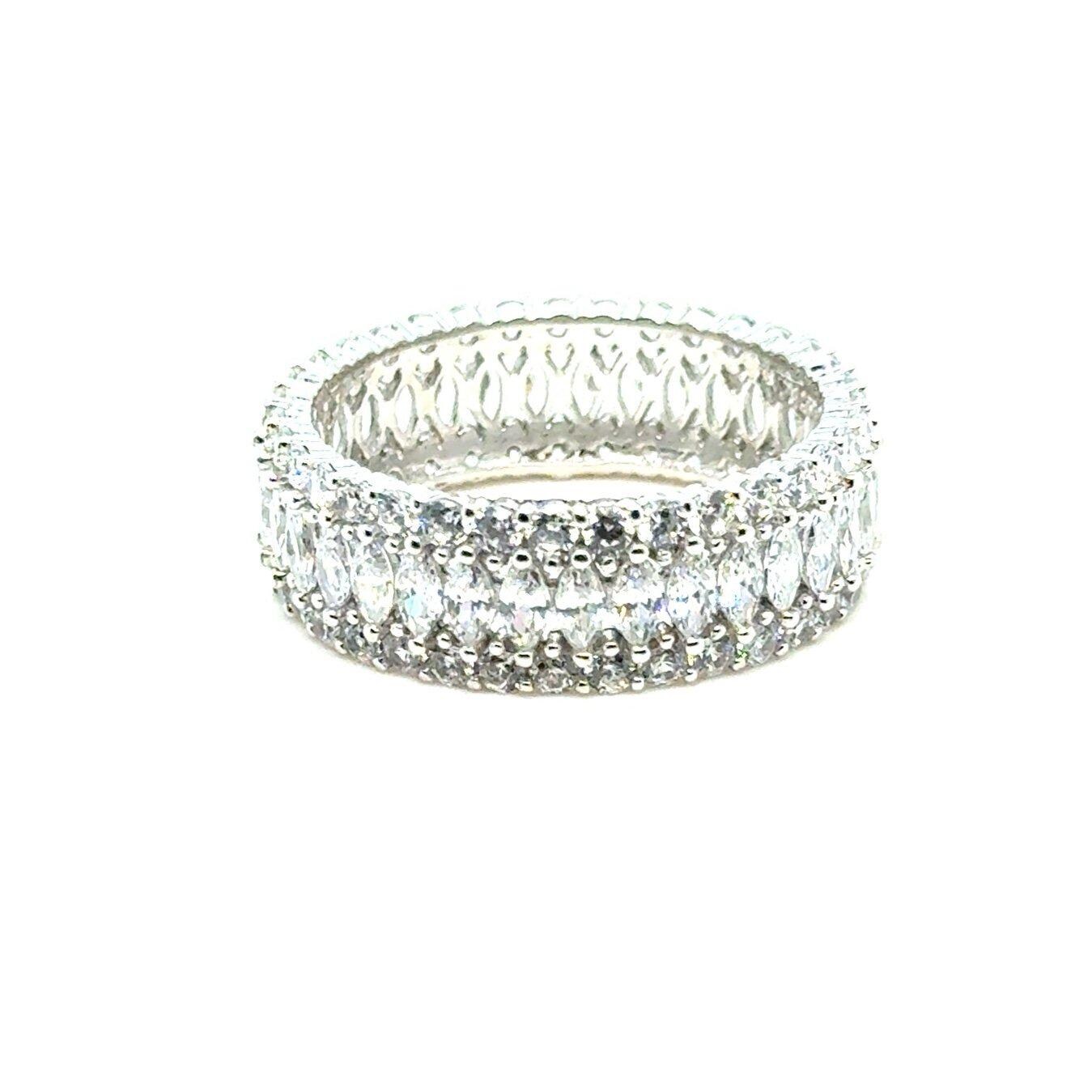 Silver 925 Eternity Cz Band