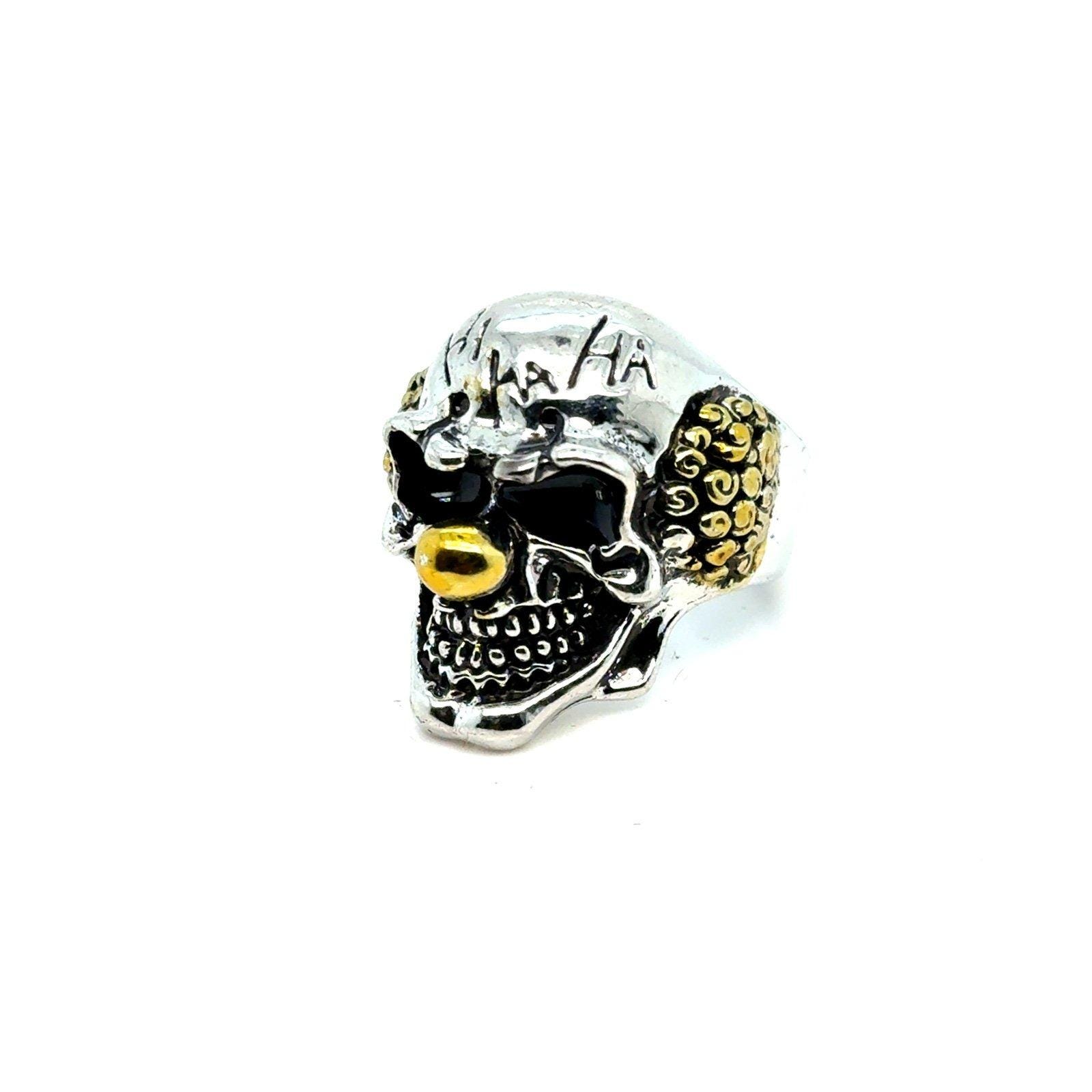Yellow Nose Smiling Skull Ring