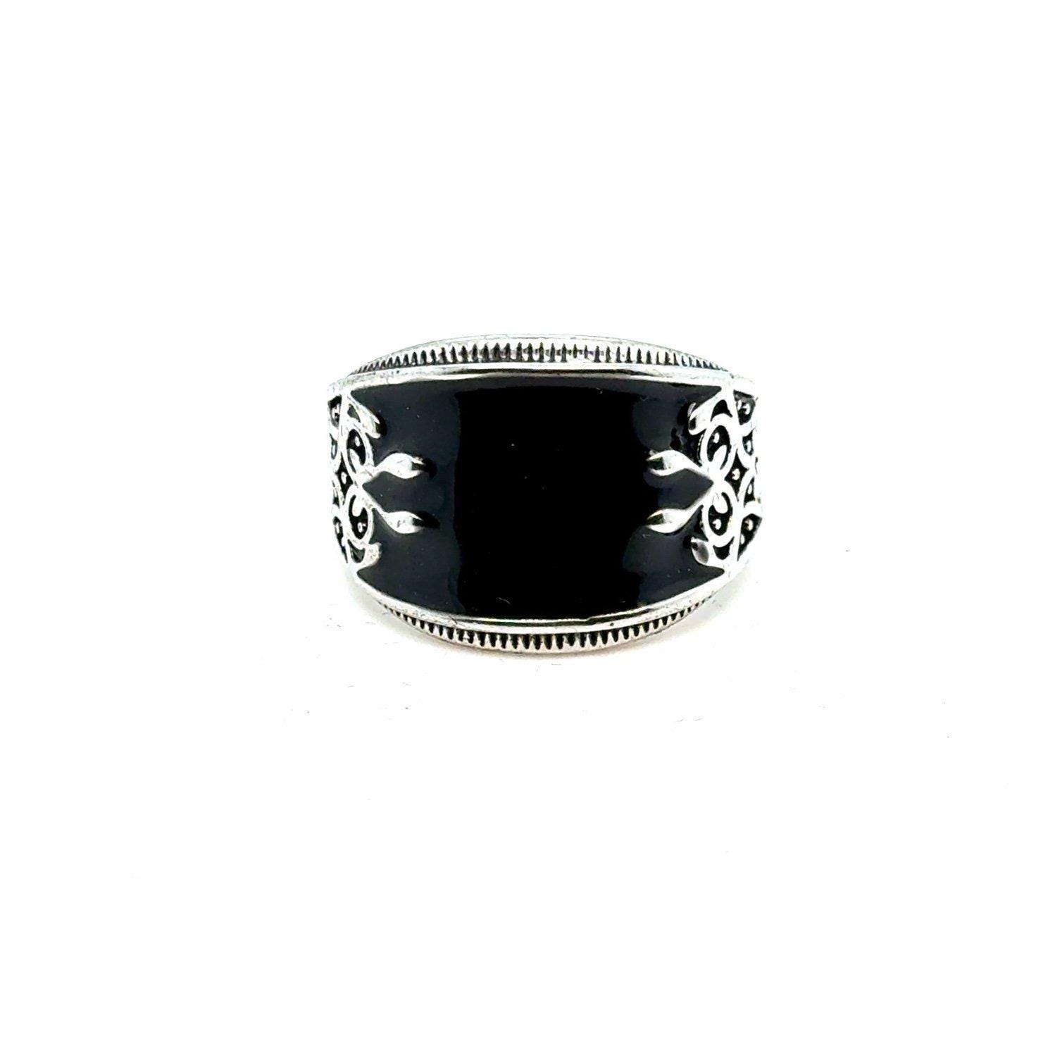 Men’s Black Enamel Ring