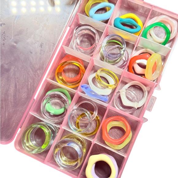 Colorful Resin Stacking Rings Set