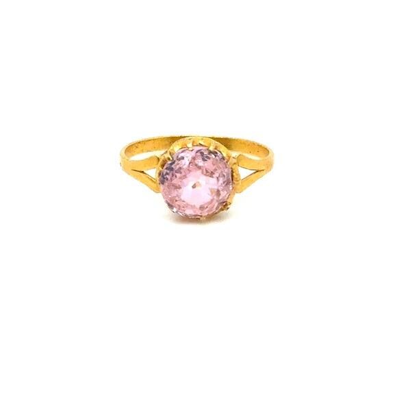 Gold Ring with Pink Gemstone