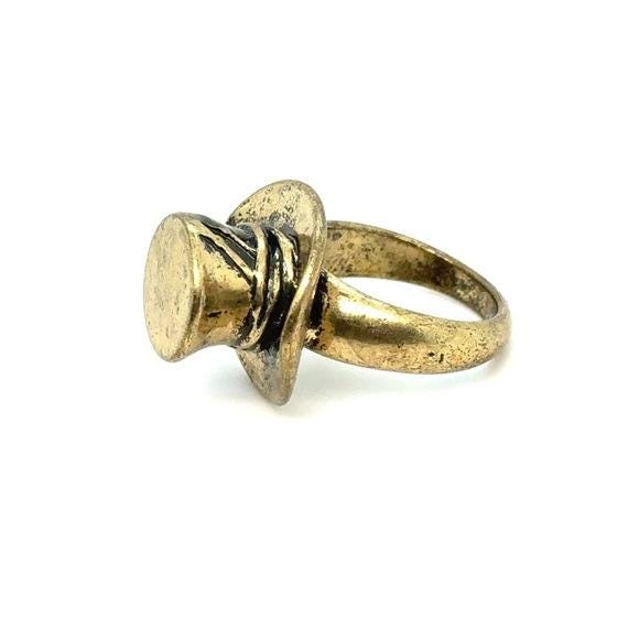 Gold-Tone Statement Hat Ring - Women Jewelry
