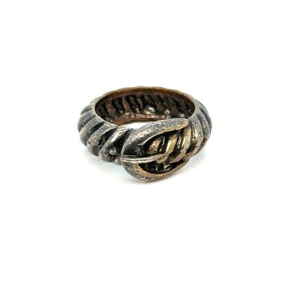 Vintage-Style Twisted Knot Copper Ring - Women's Fashion Jewelry