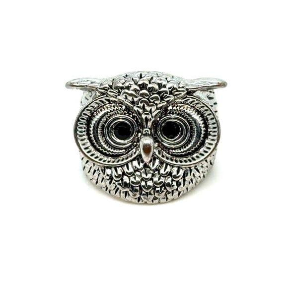 Silver Owl Statement Ring - Women Jewelry