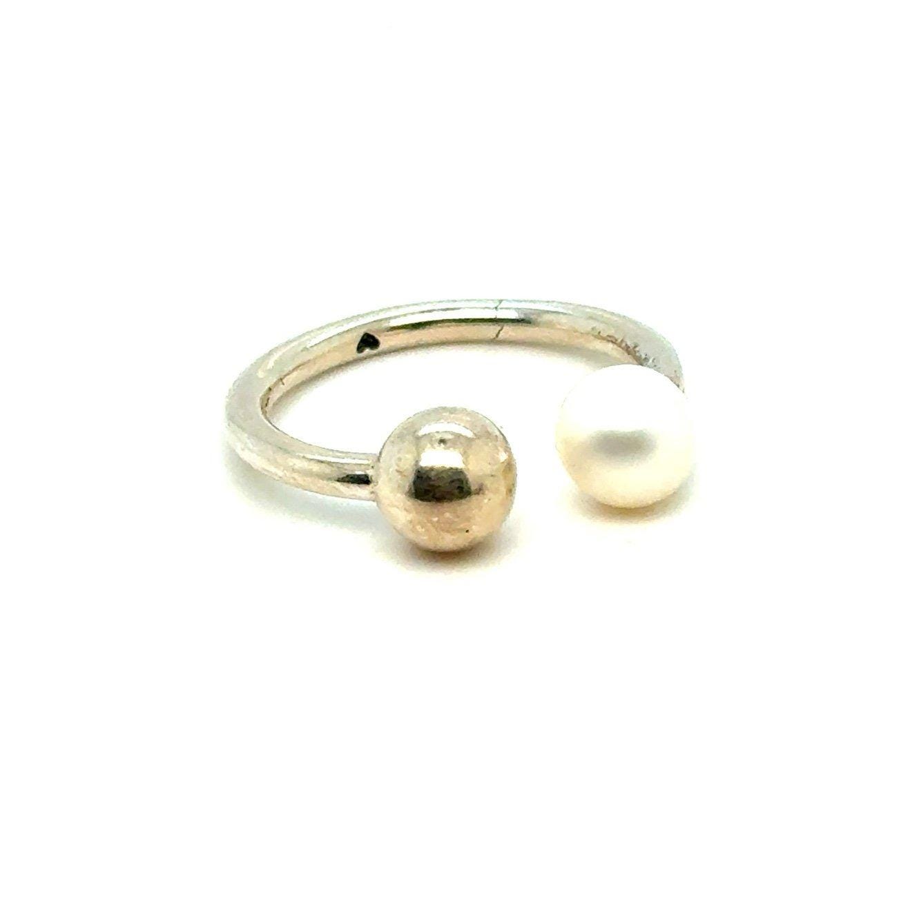 Retired Pandora Contemporary Pearl Open Ring