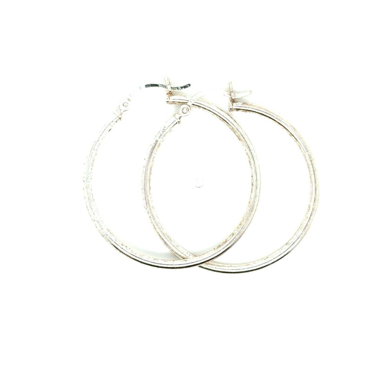 Sterling Silver Plain Hoops Earrings