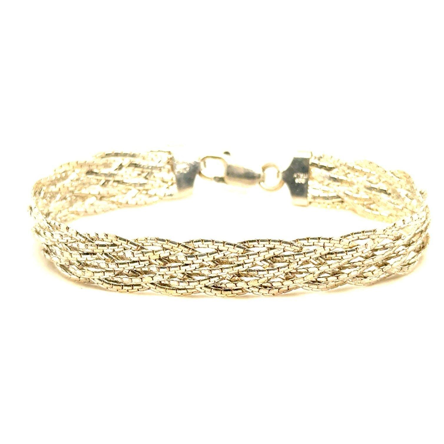Italian Silver 925 Wide Braided Bracelet