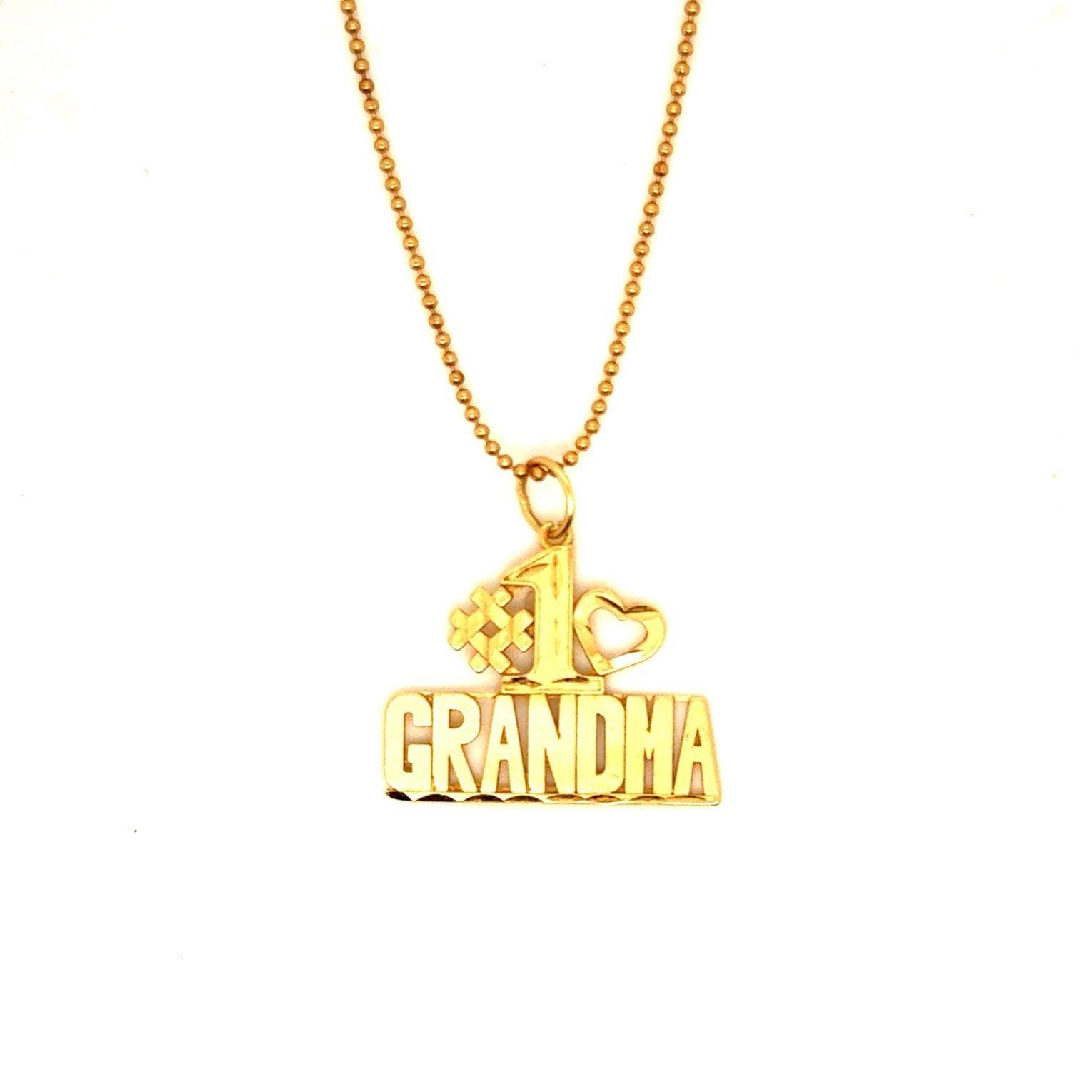 14K Gold Number 1 Grandma Beaded Chain Necklace