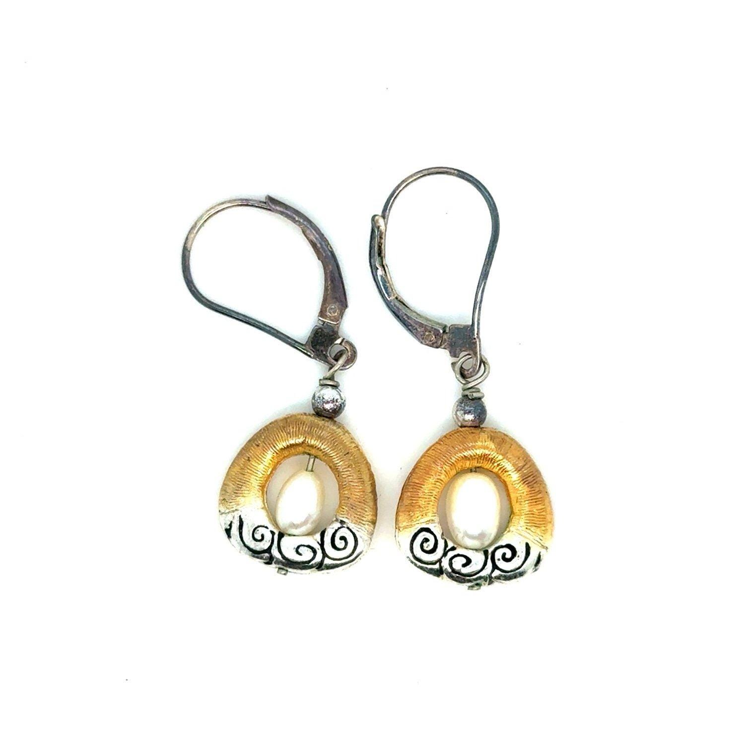 Brighton Two Tone Pearl Earrings