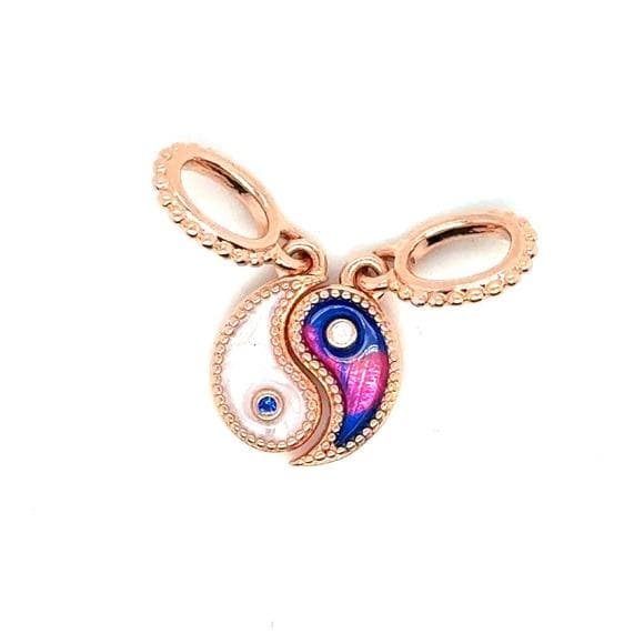 Pandora Rose Gold Yin Yang Enamel Charm with Pink & Blue