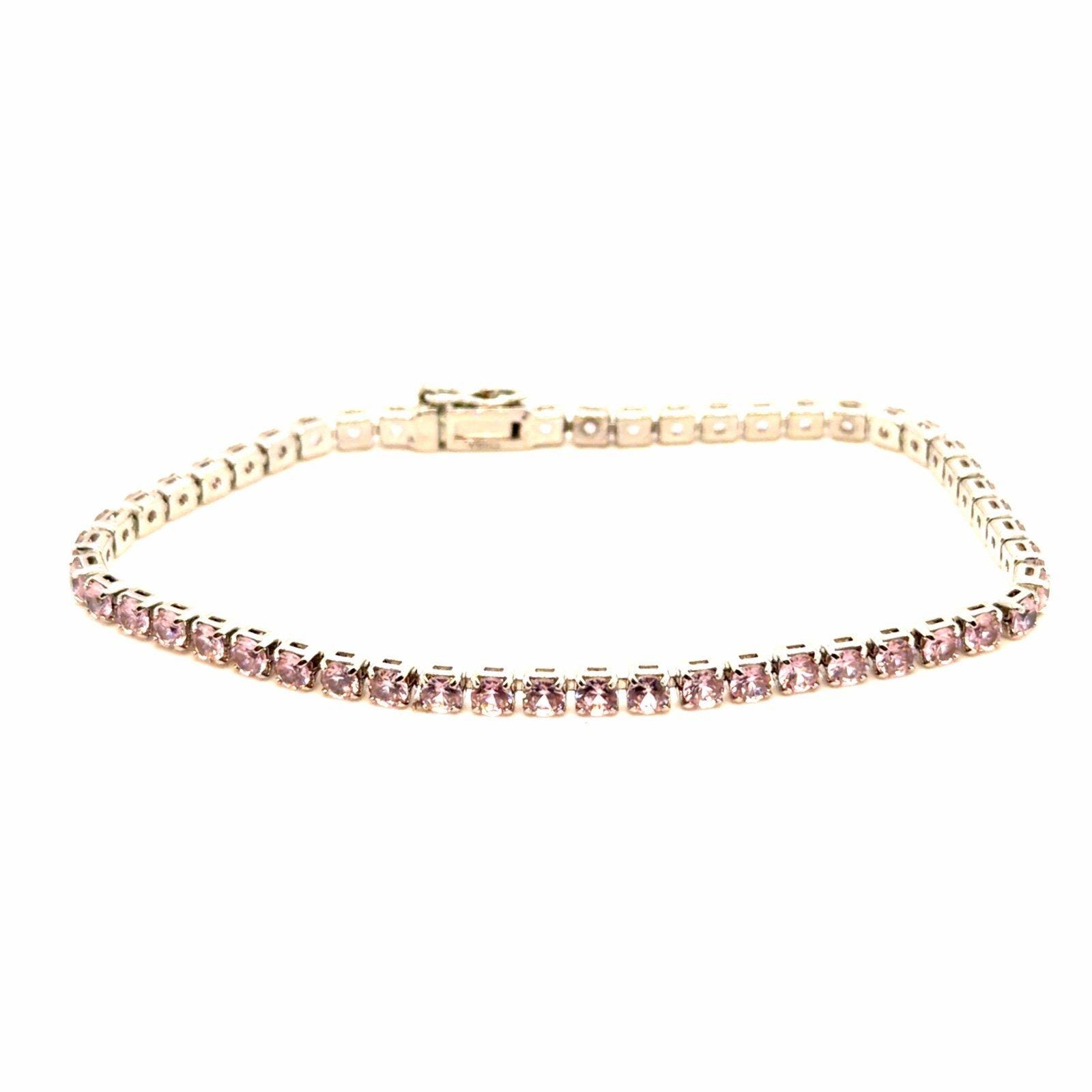 Pink Cz Tennis Bracelet