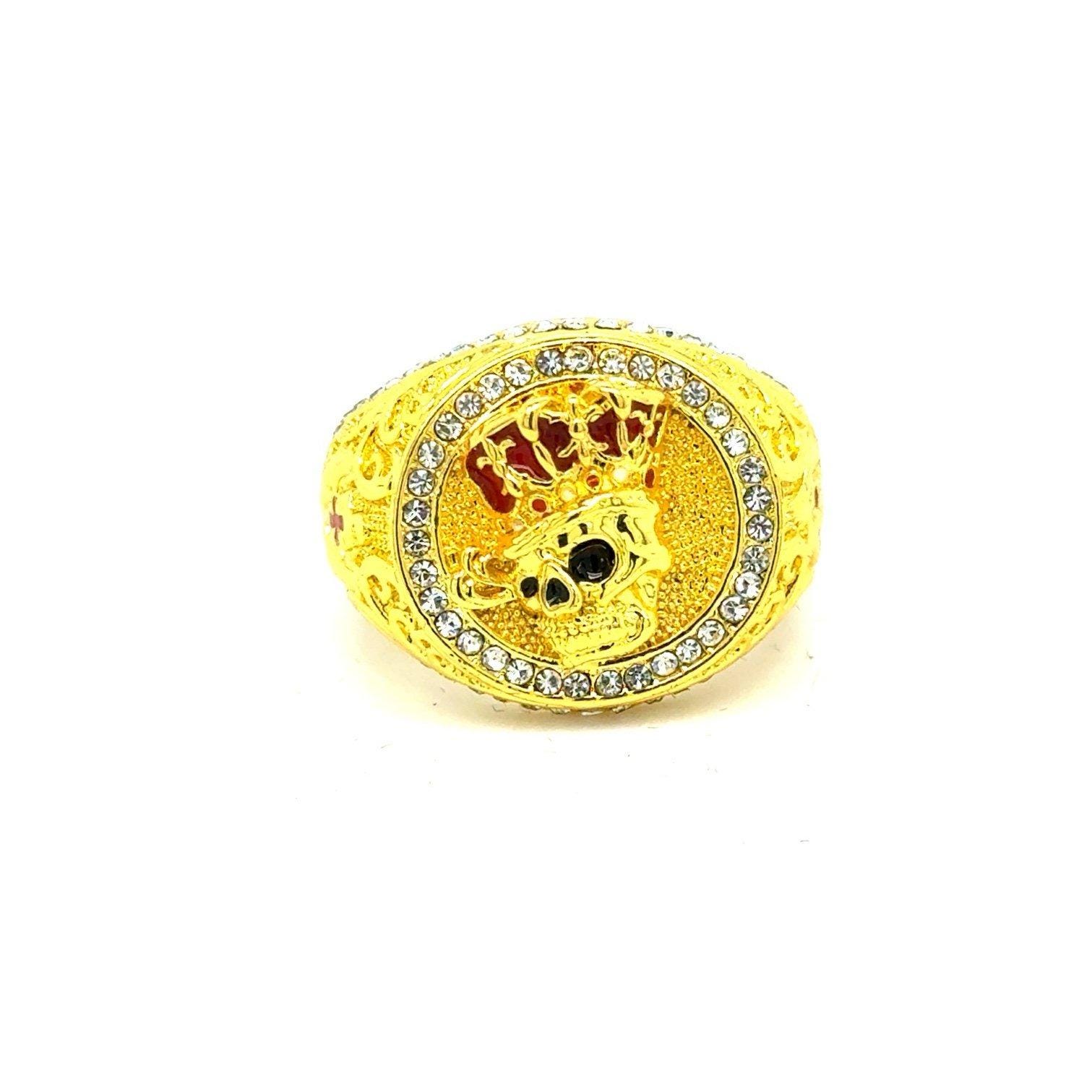 Golden Ring With Small Rhinestones