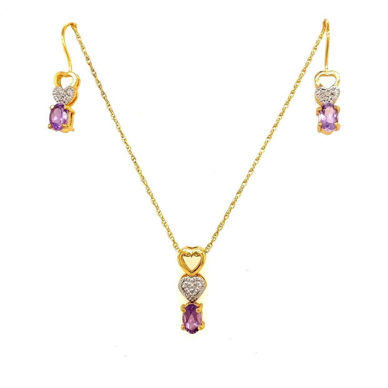925 Amethyst/Diamond Accent Set