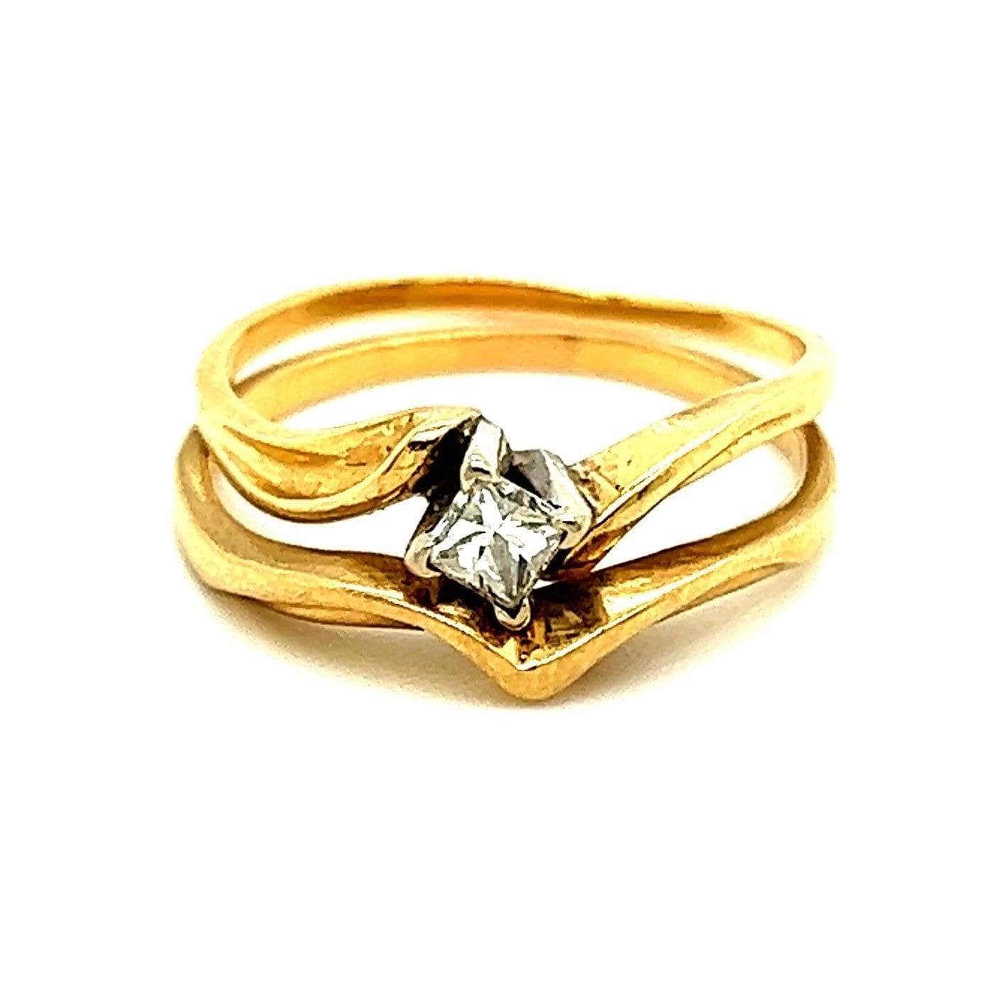 14k Princess Diamond Ring Set