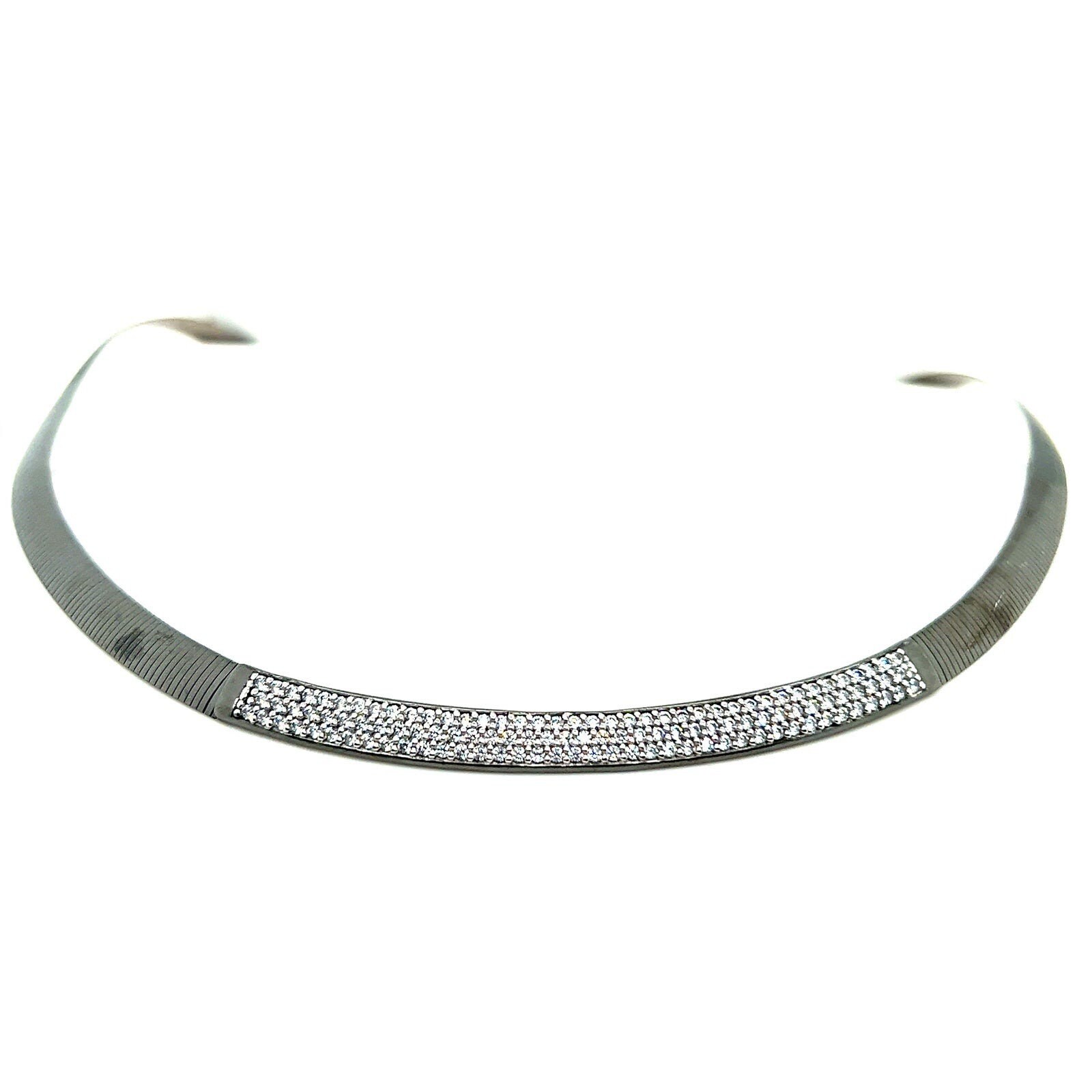 Oxidized Silver 925 CZ Necklace