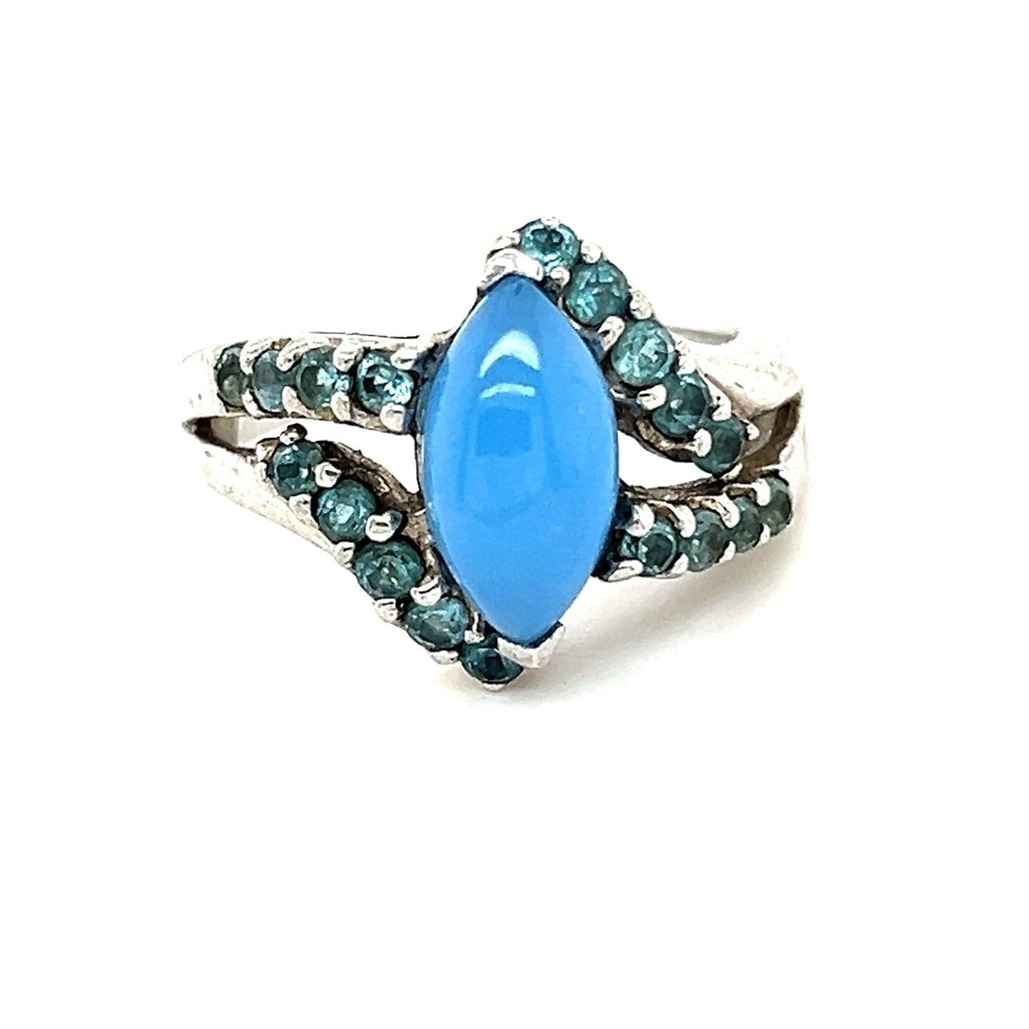 Silver 925 Blue Stones Ring