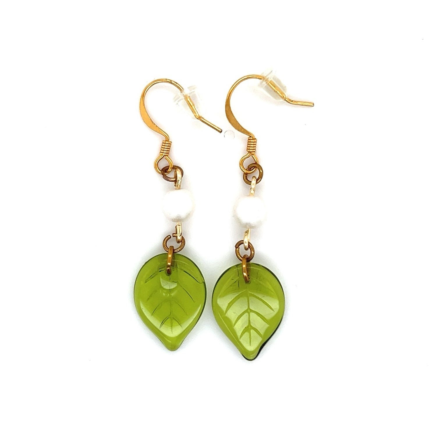 Fashion Pearl/Leaf Dangle Earrings