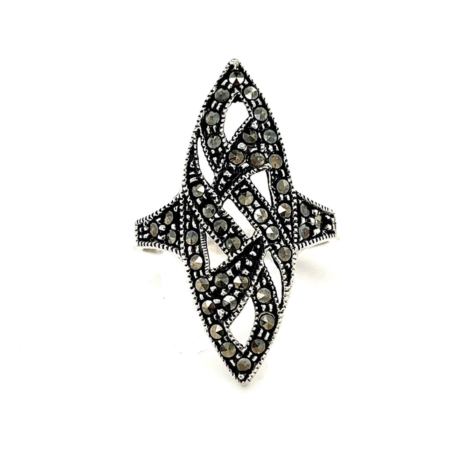 Pointy Sterling Silver Marcasites Ring