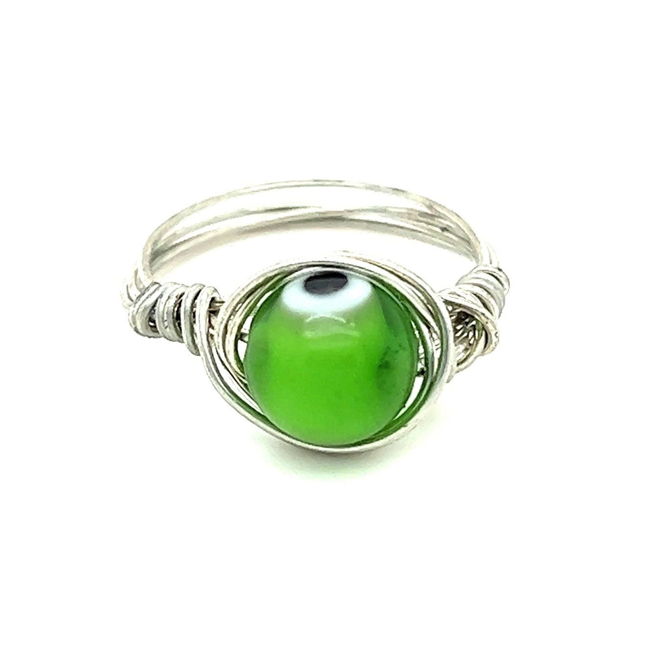 Handmade Green Round Eye Ring