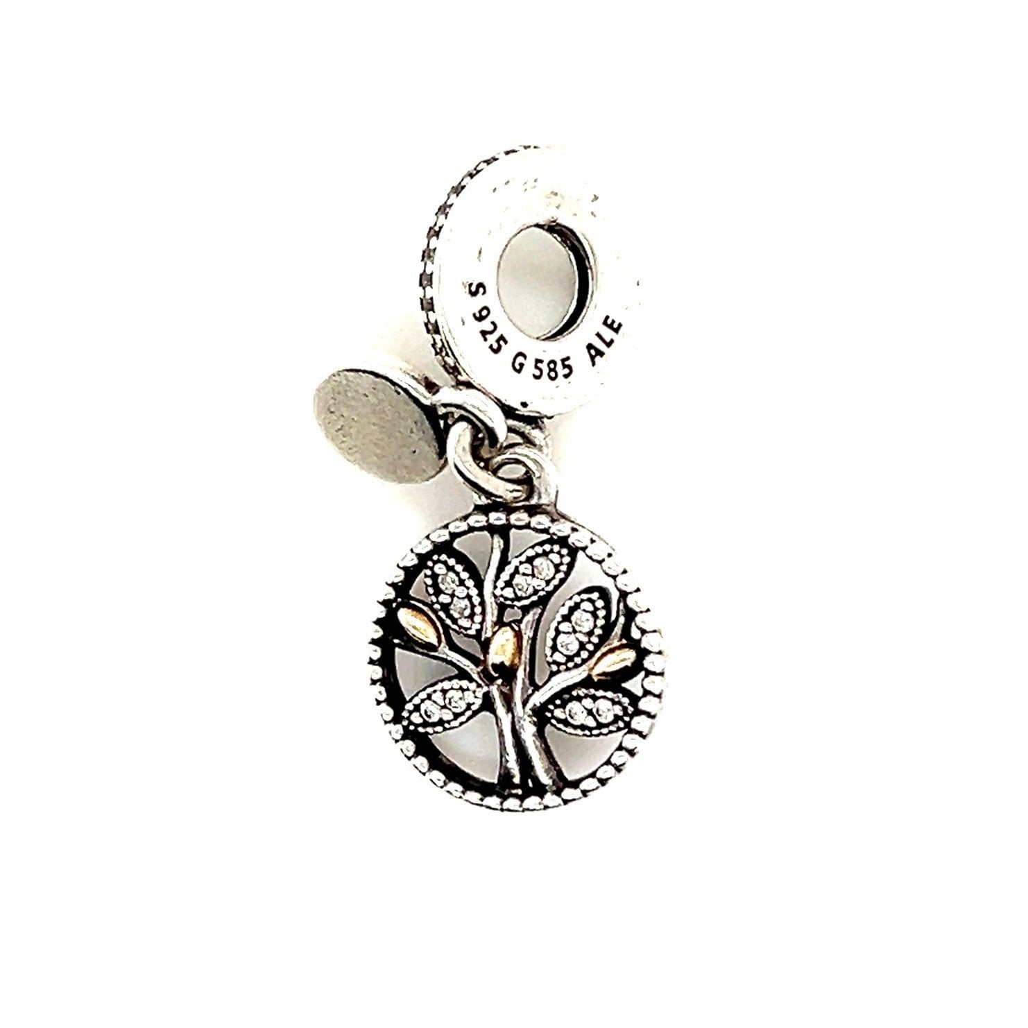 Pandora Two-Tone Family Tree Cz Dangle Charm