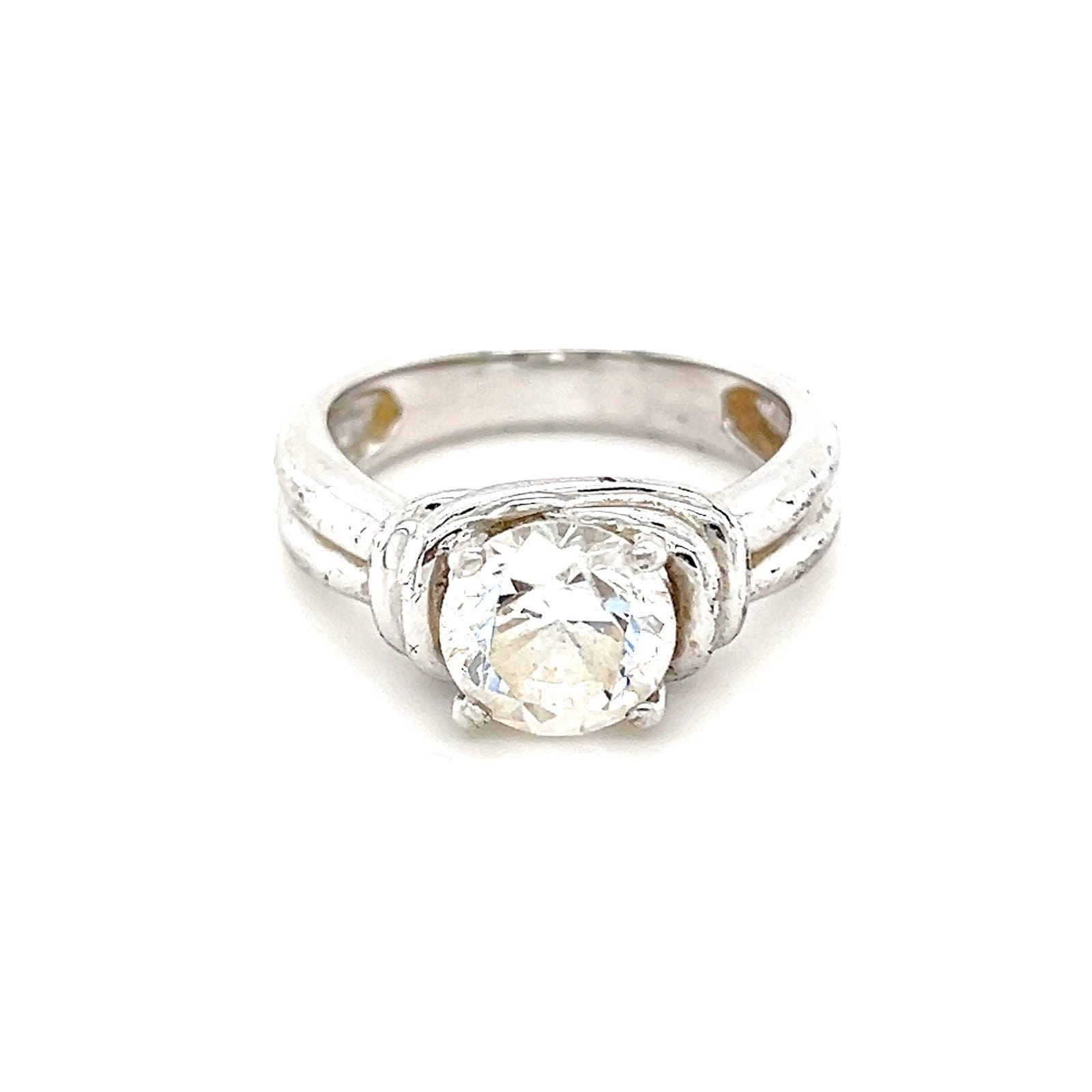 Round Cz Sterling Silver 925 Ring