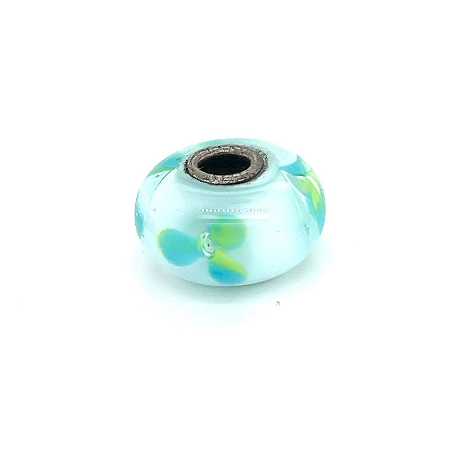 Trollbead Ice Blue Flower Bead