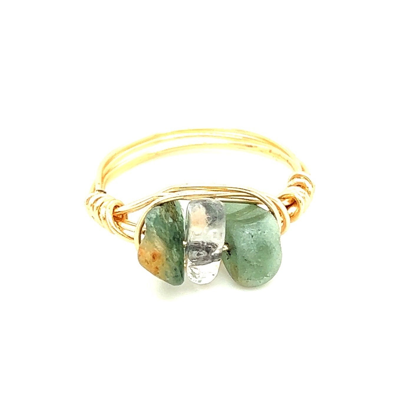 Gold Wire Handmade 3-Stone Ring