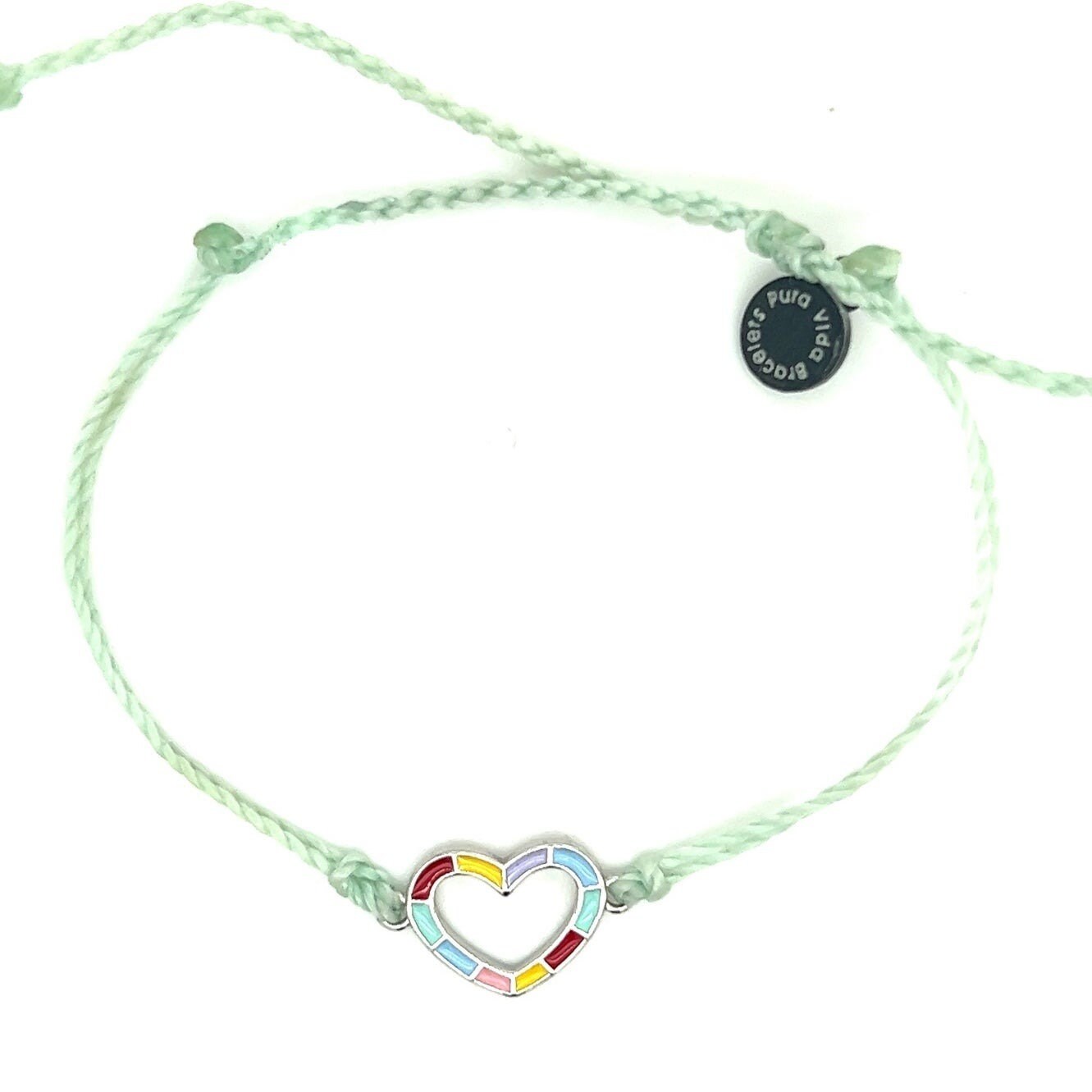 Pura Vida Heart Charm Enamel Bracelet