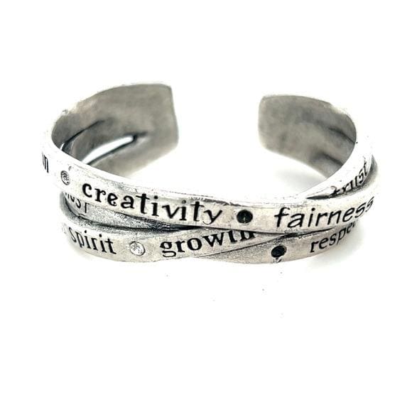 Silver Inspirational Cuff Bracelet