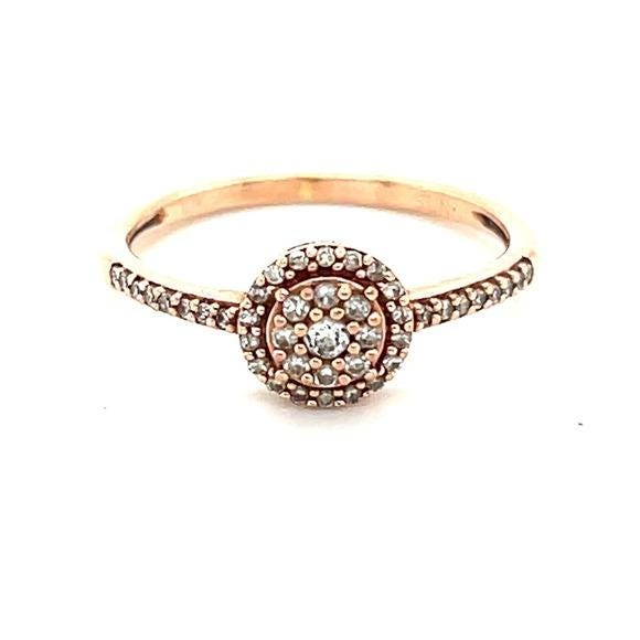 Elegant 10K Rose Gold Diamond Ring