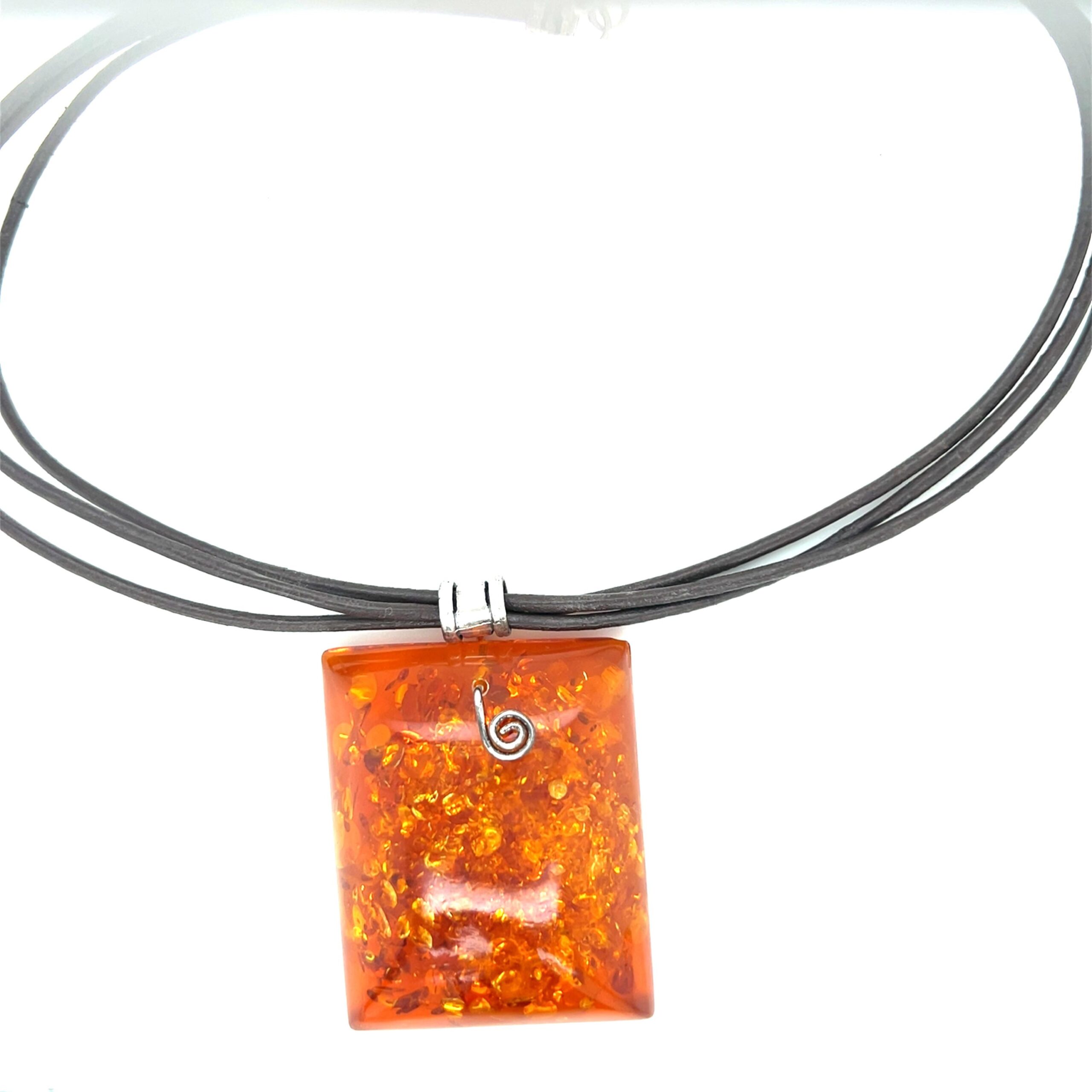 925 Corded Amber Necklace