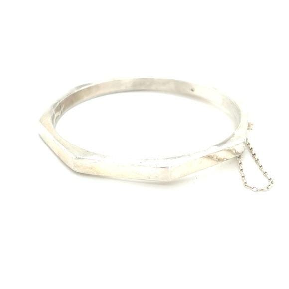 Elegant Silver 925 Dimensional Bangle Bracelet