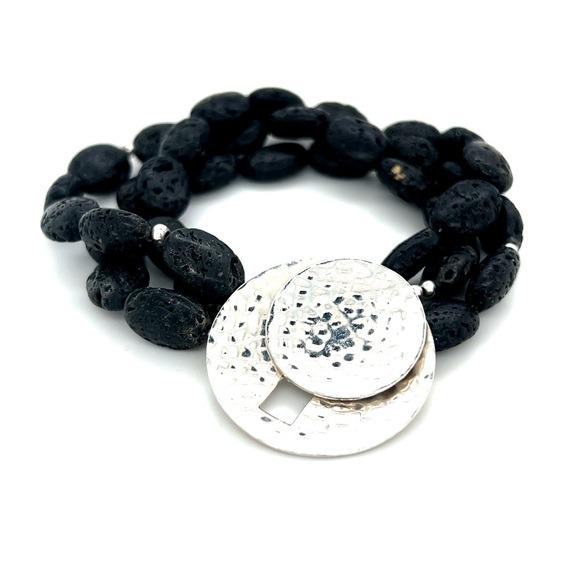 Silpada 925 Multi-Strand Lava Beaded Bracelet
