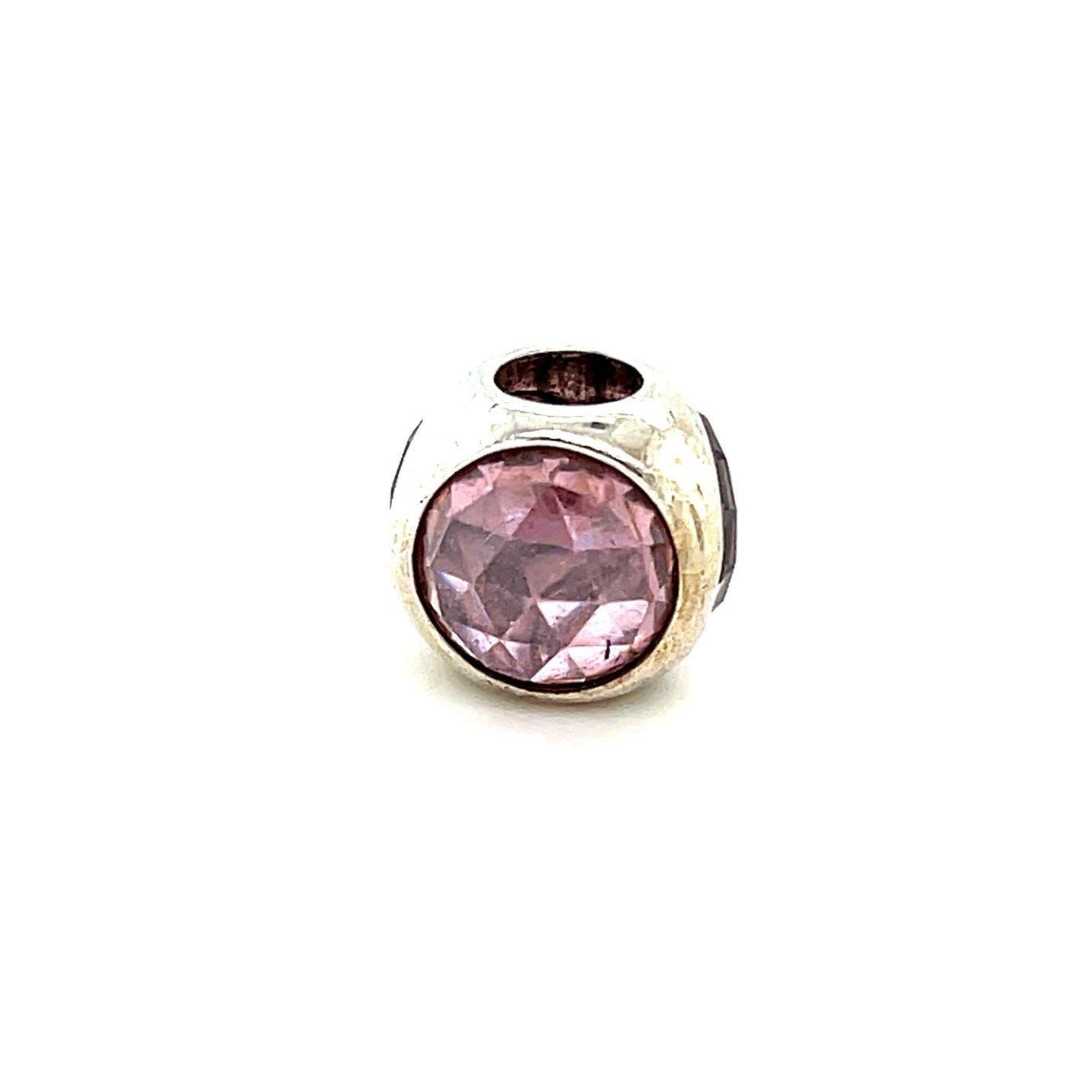 Pandora Pink Stone Round Charm